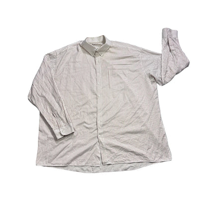 White Burgundy Striped Button-Down Shirt (3XL)