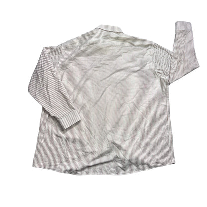 White Burgundy Striped Button-Down Shirt (3XL)