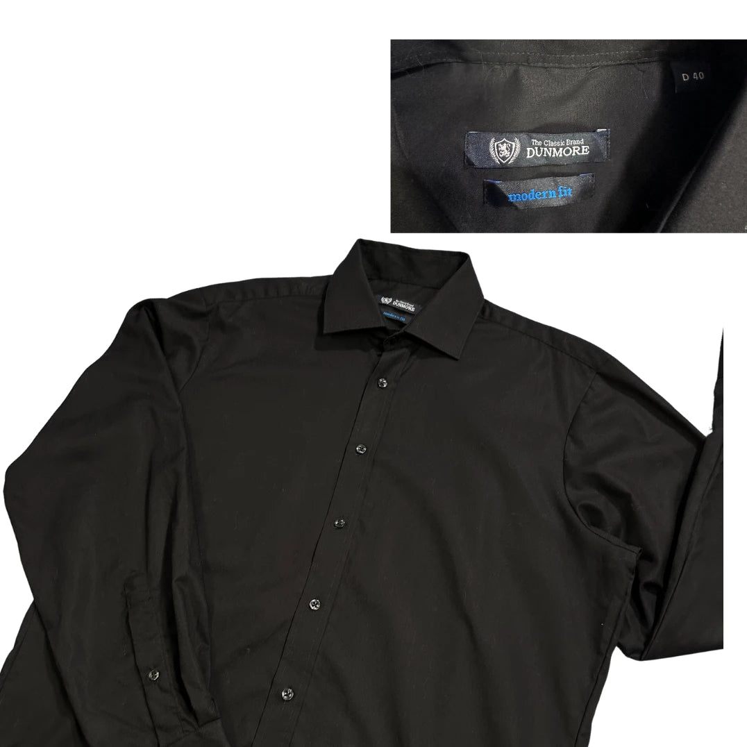 Dunmore® Black Modern Fit Dress Shirt (L)