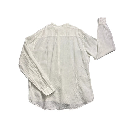 TP's Natural Tex® White Linen Blend Band Collar Shirt (XL)