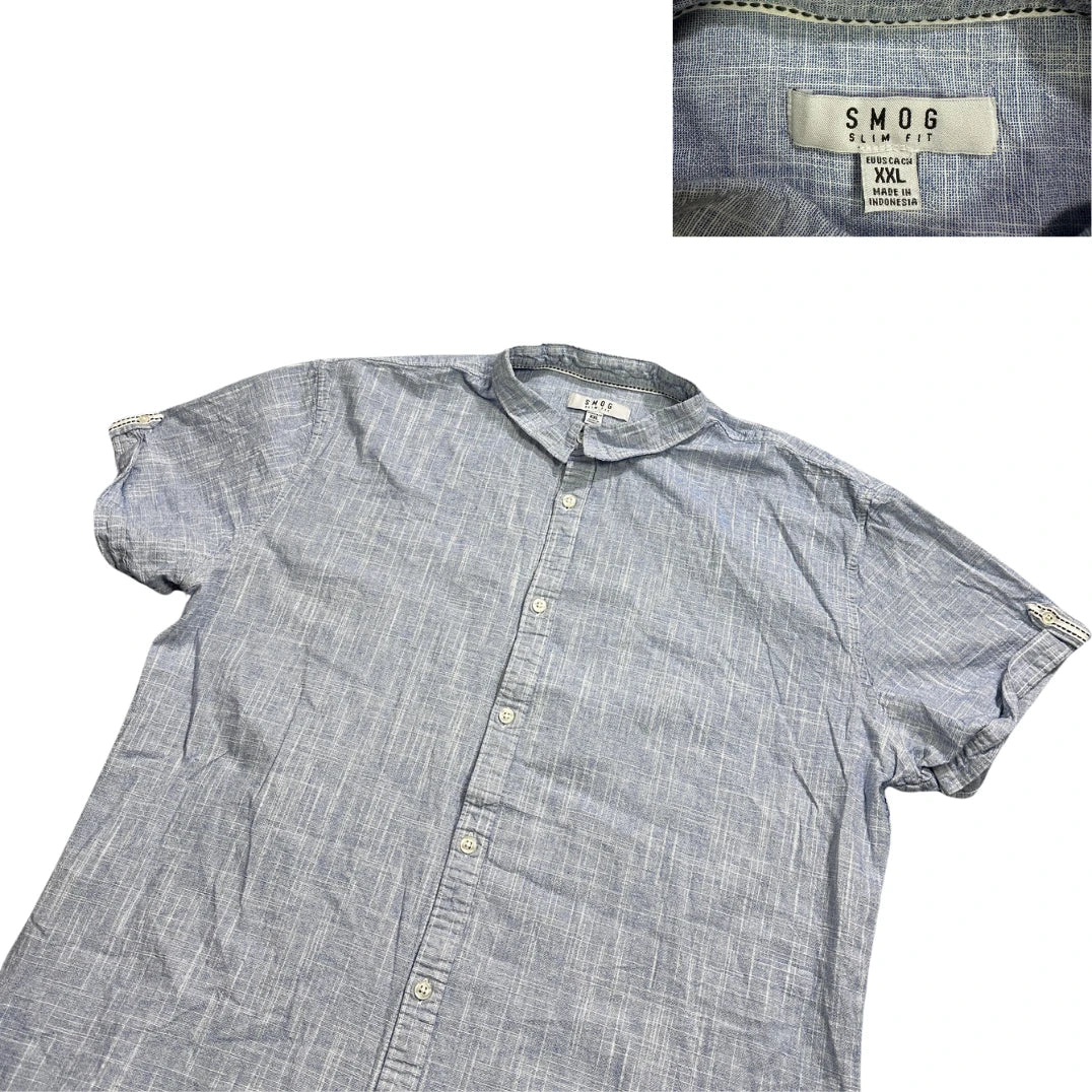 SMOG® Light Blue Short Sleeve Casual Shirt (XL)