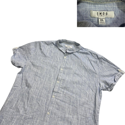 SMOG® Light Blue Short Sleeve Casual Shirt (XL)