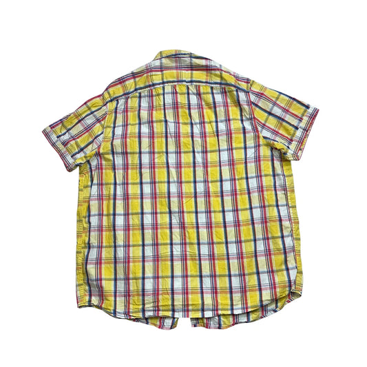 identic® Yellow Multi Plaid Short Sleeve Shirt (3XL)