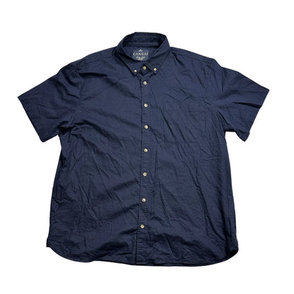 Canda® Navy Blue Short Sleeve Button-Down Shirt (XL)