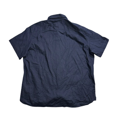 Canda® Navy Blue Short Sleeve Button-Down Shirt (XL)