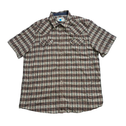 Cody James® Brown Plaid Western Short Sleeve Shirt (2XL)