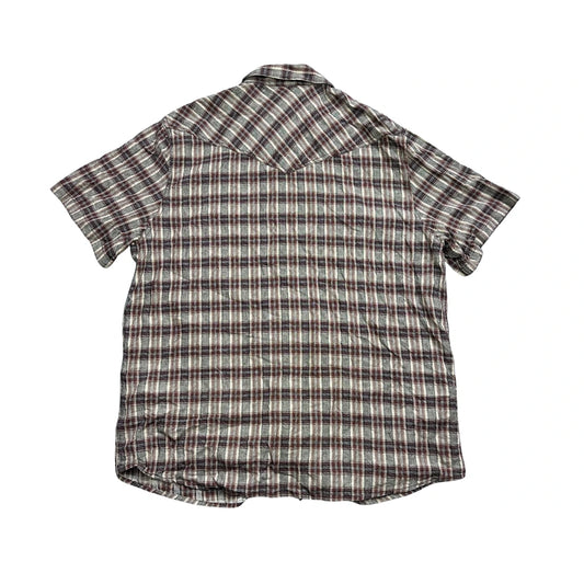 Cody James® Brown Plaid Western Short Sleeve Shirt (2XL)
