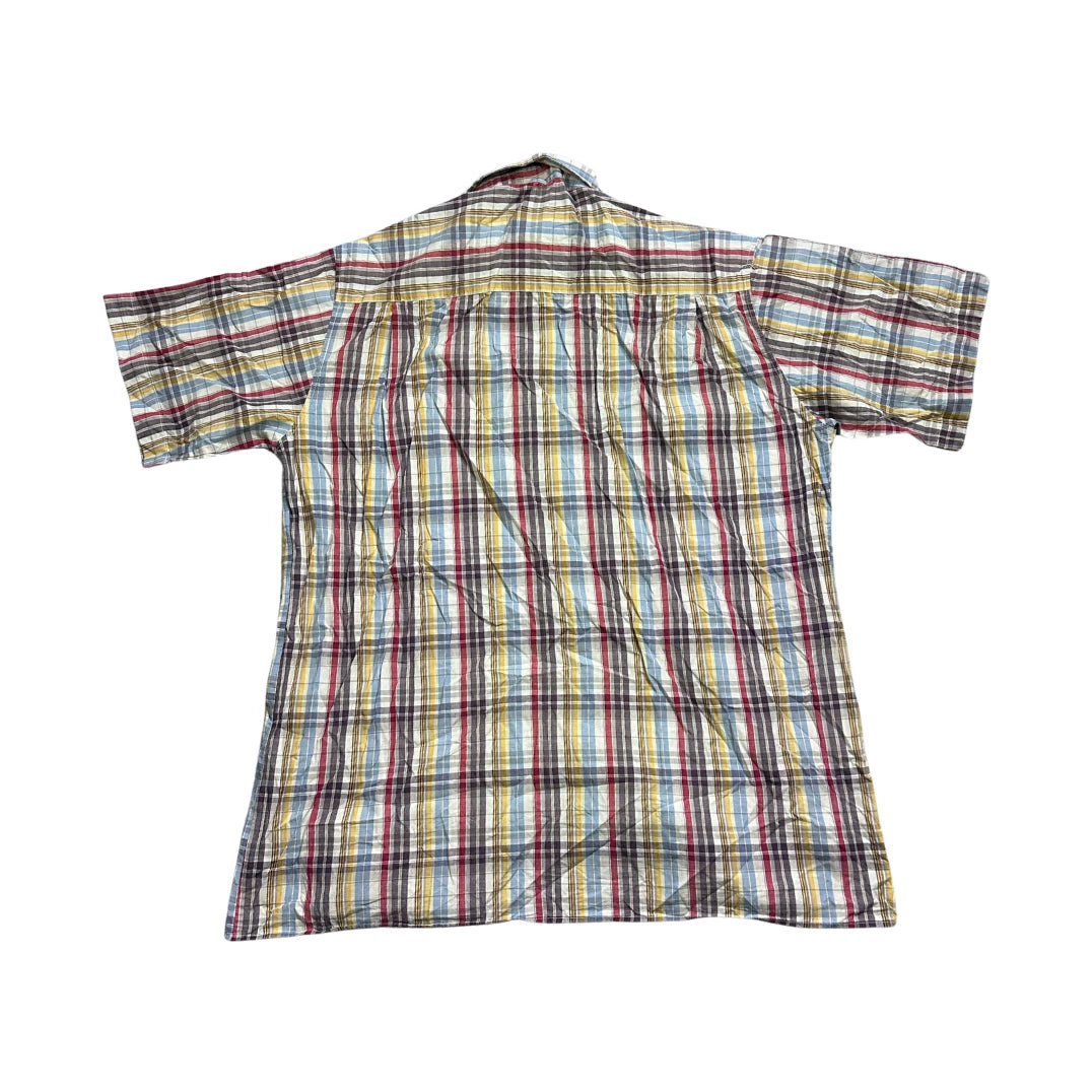 Carl Banks® Multi Color Plaid Short Sleeve Shirt (XL)