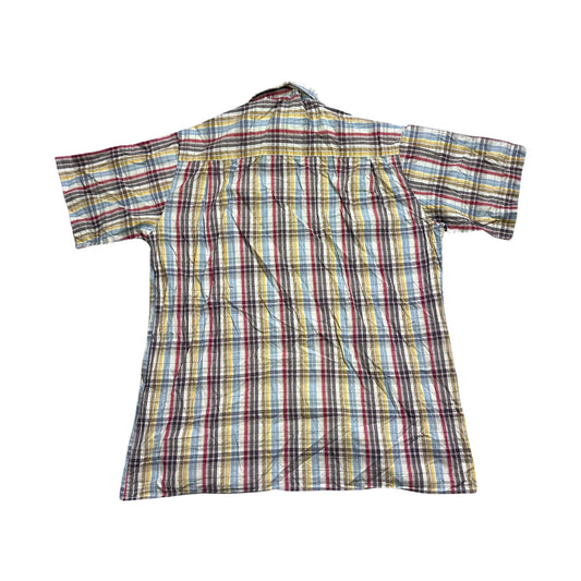 Carl Banks® Multi Color Plaid Short Sleeve Shirt (XL)