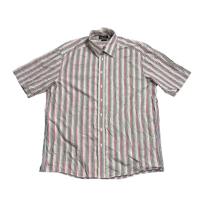 Commander® White Striped Short Sleeve Casual Shirt(XL)