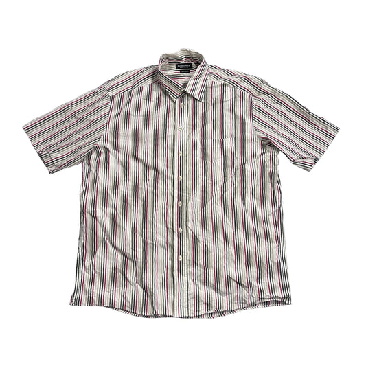 Commander® White Striped Short Sleeve Casual Shirt(XL)