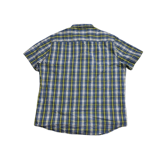 Identic Indigo Beach® Blue Checked Short Sleeve Shirt(2XL)