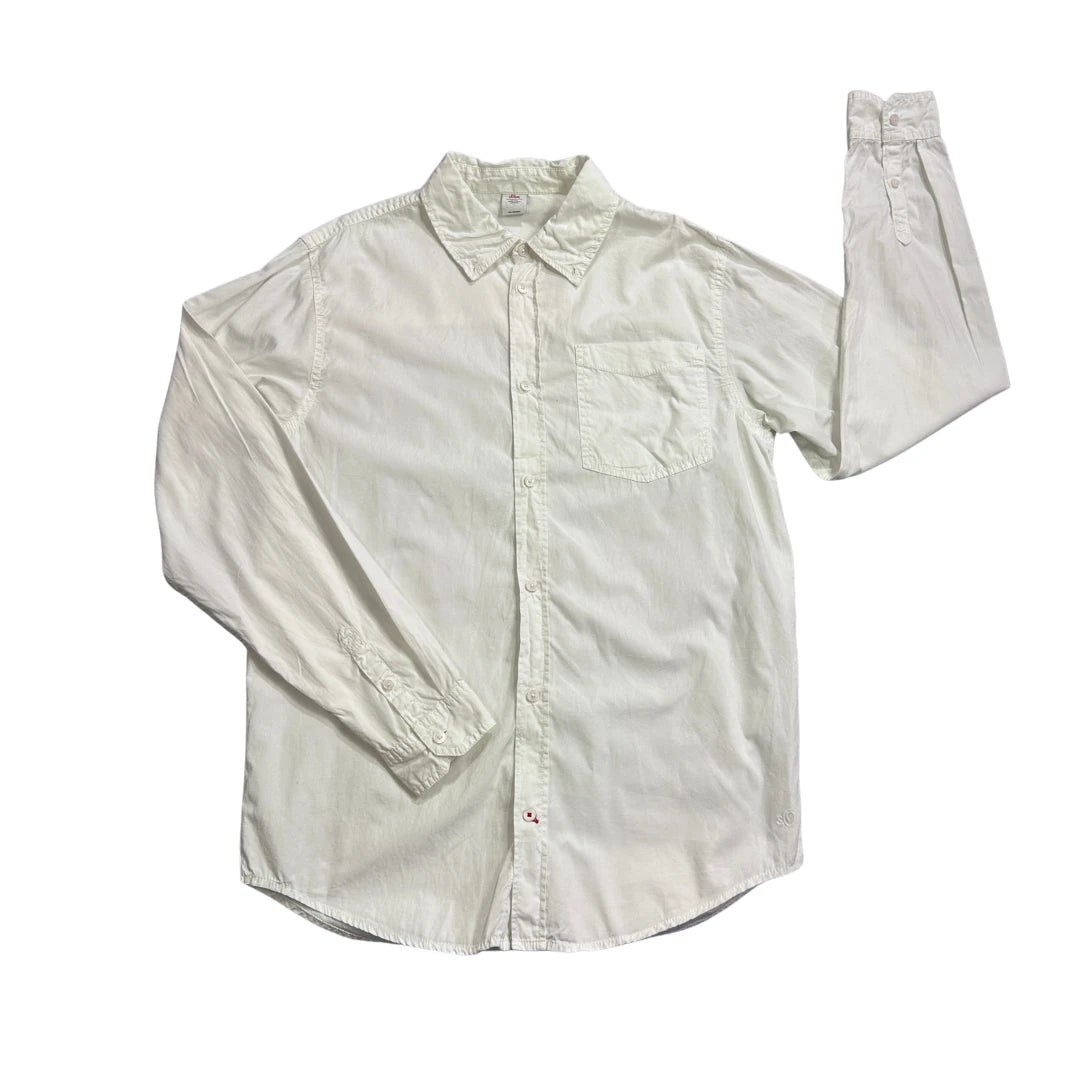 s.Oliver® White Long Sleeve Casual Shirt(S)