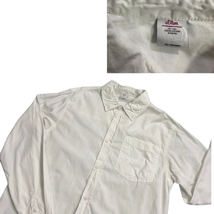 s.Oliver® White Long Sleeve Casual Shirt(S)