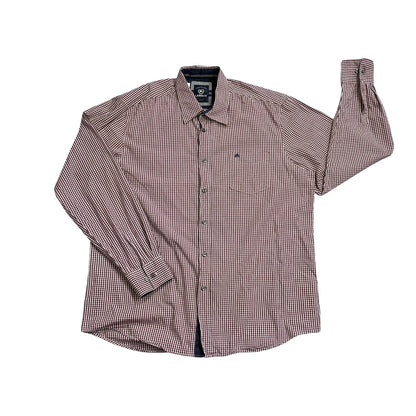 Lerros® Burgundy Checked Long Sleeve Shirt(XL)