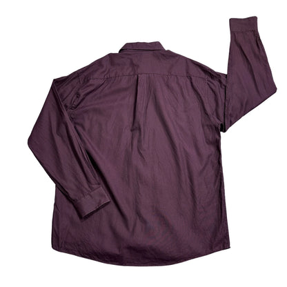 TCM® Deep Burgundy Long Sleeve Button-Up Dress Shirt(L)