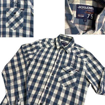 Jack & Jones® Blue White Checked Casual Shirt(S)