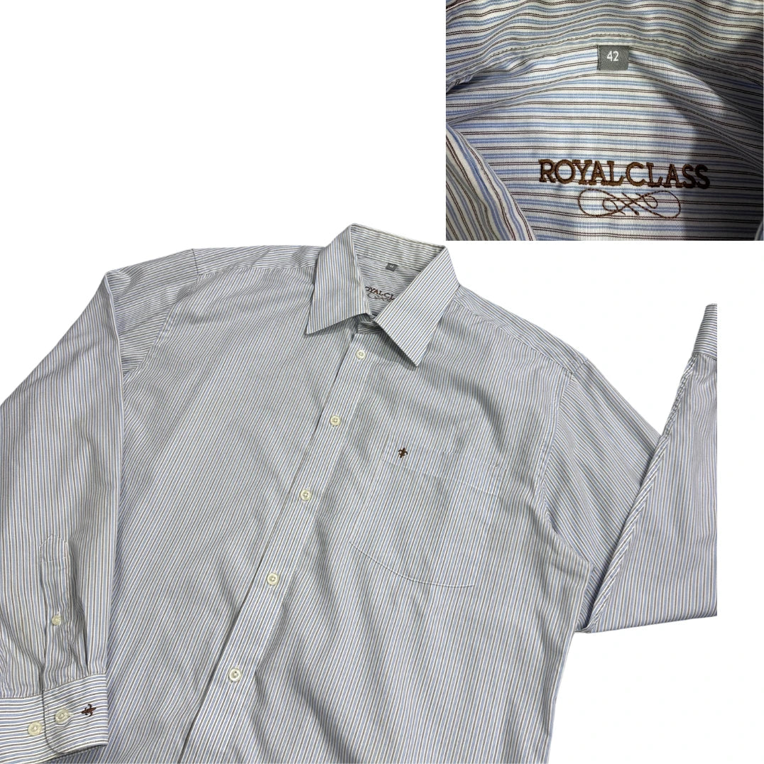 Royal Class® Light Blue Striped Formal Shirt(L)