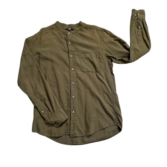 UNIQLO® Olive Green Band Collar Casual Shirt(S)