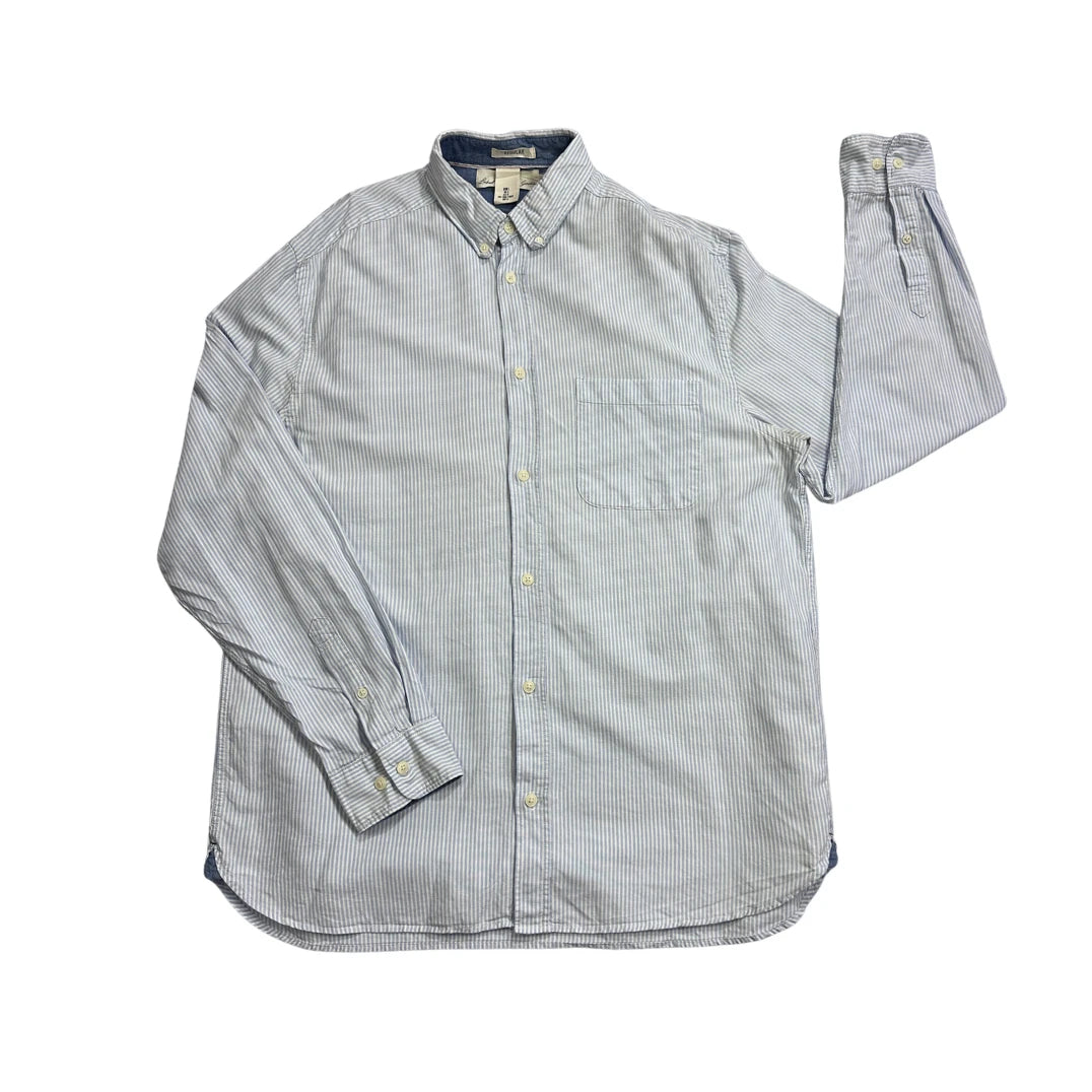 L.O.G.G.® Light Blue Striped Button-Down Shirt(L)