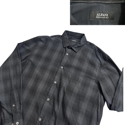 Alfani® Charcoal Black Check Formal Shirt(M)