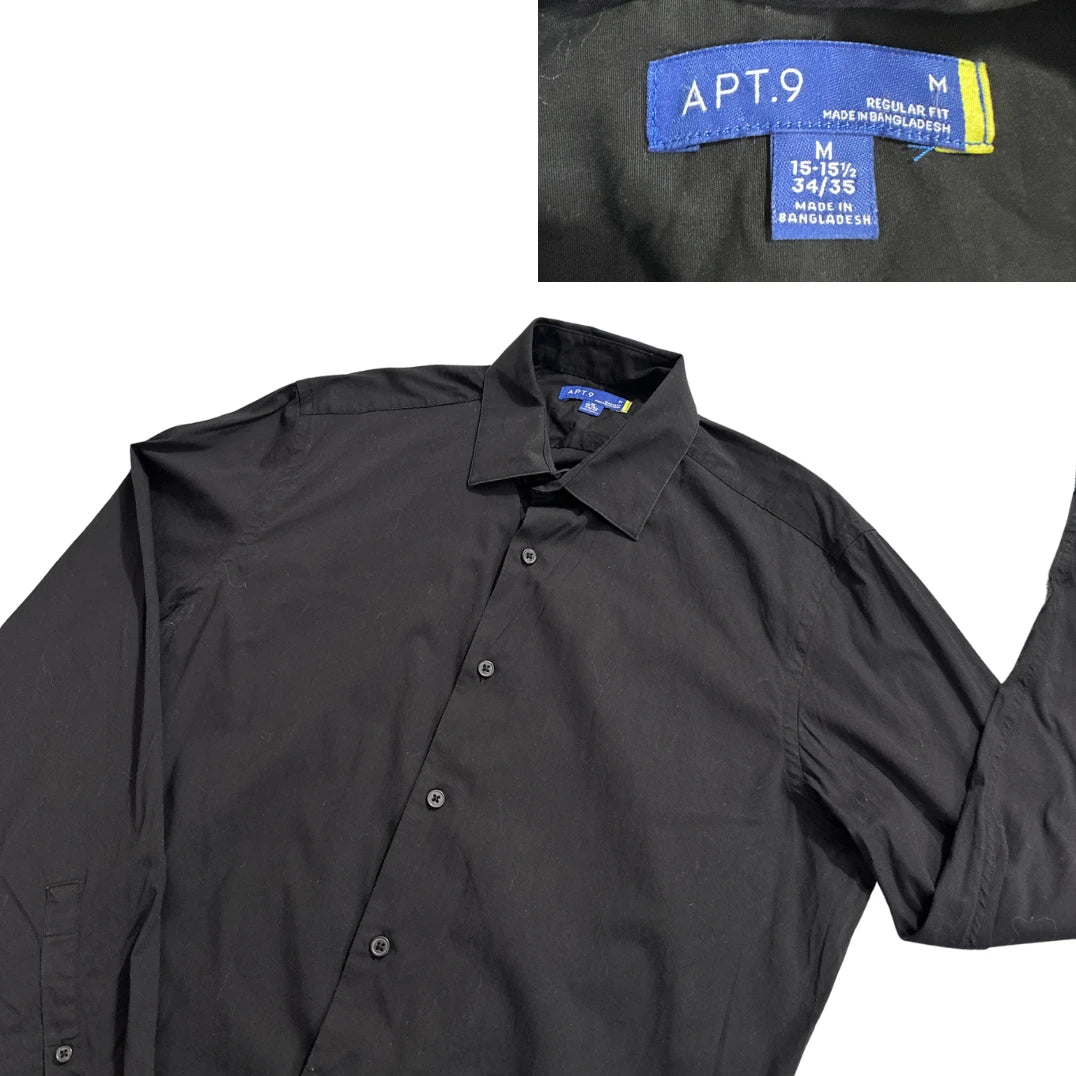 APT.9® Black Regular Fit Dress Shirt(M)