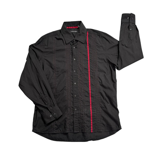 Kenneth Cole® Black Contrast Detail Dress Shirt(XL)