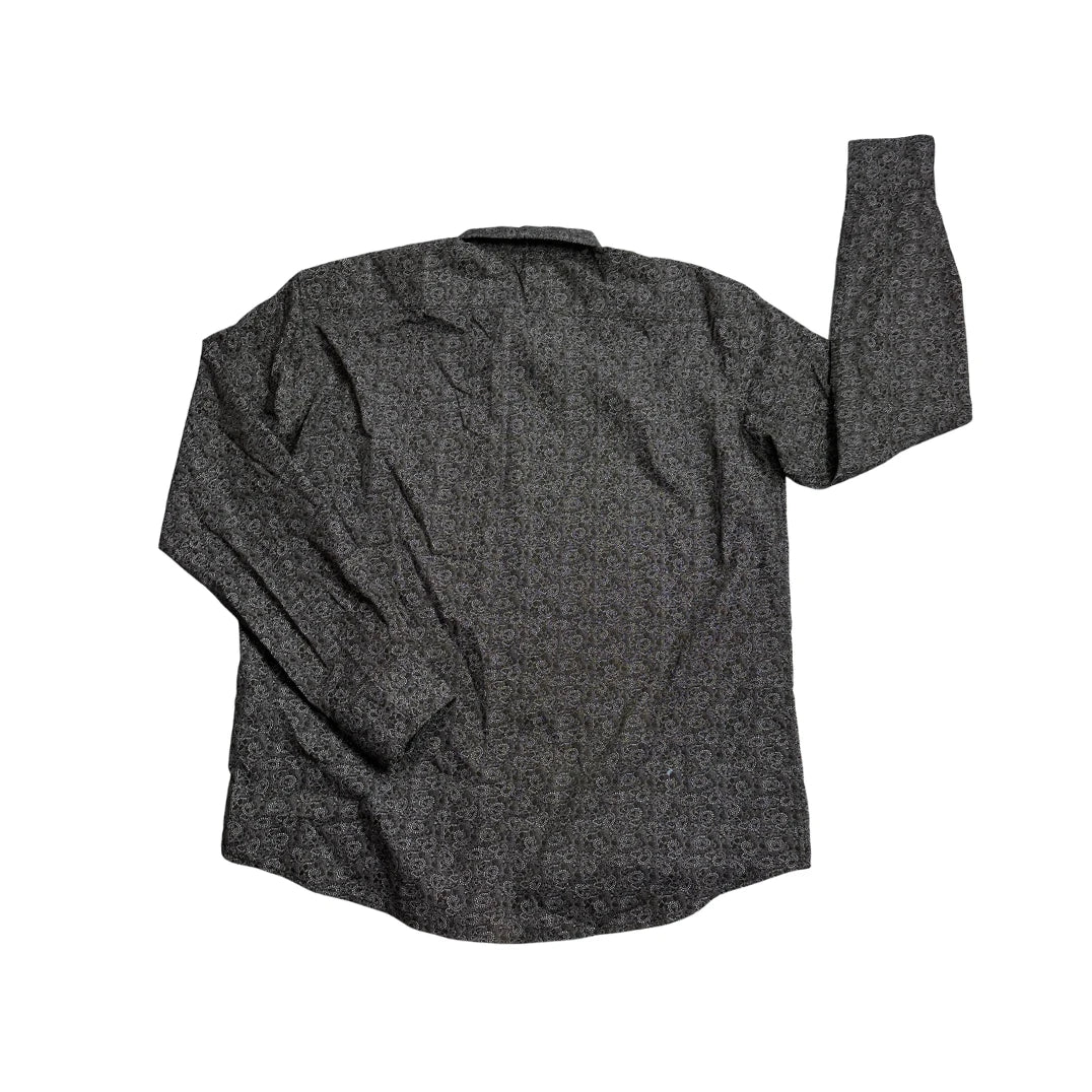 SMOG® Black Paisley Print Casual Shirt(2XL)
