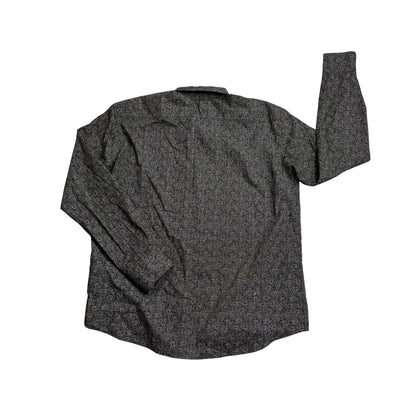 SMOG® Black Paisley Print Casual Shirt(2XL)