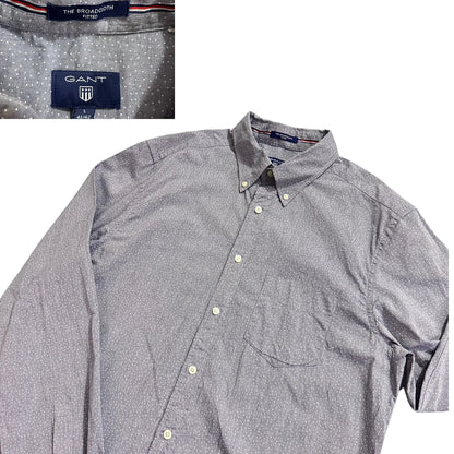 GANT® Grey Micro Dot Button-Down Shirt(L)
