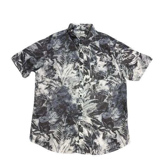 Billabong® Grey Tropical Print Short Sleeve Shirt(XL)
