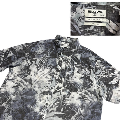 Billabong® Grey Tropical Print Short Sleeve Shirt(XL)