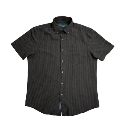 Perry Ellis® Charcoal Textured Short Sleeve Shirt(M)