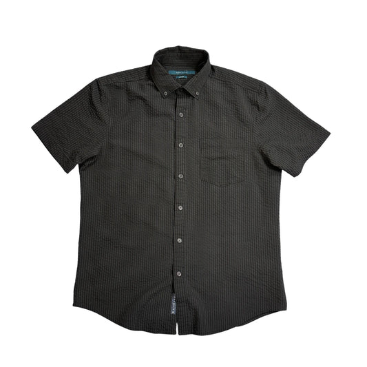 Perry Ellis® Charcoal Textured Short Sleeve Shirt(M)