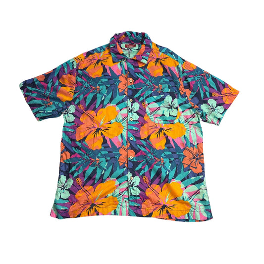 Arizona® Multicolor Tropical Floral Short Sleeve Shirt(M)