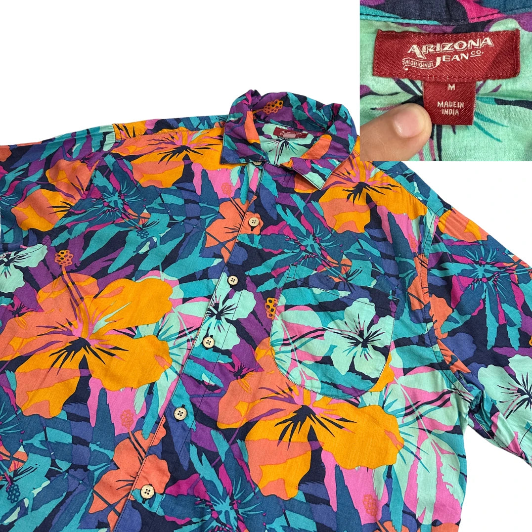 Arizona® Multicolor Tropical Floral Short Sleeve Shirt(M)