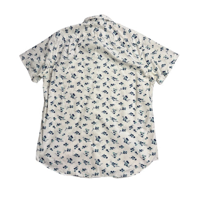 J.Crew® White Floral Print Short Sleeve Shirt(M)