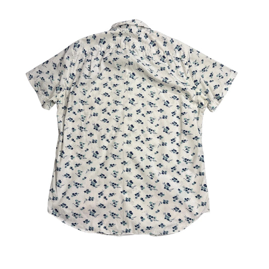 J.Crew® White Floral Print Short Sleeve Shirt(M)