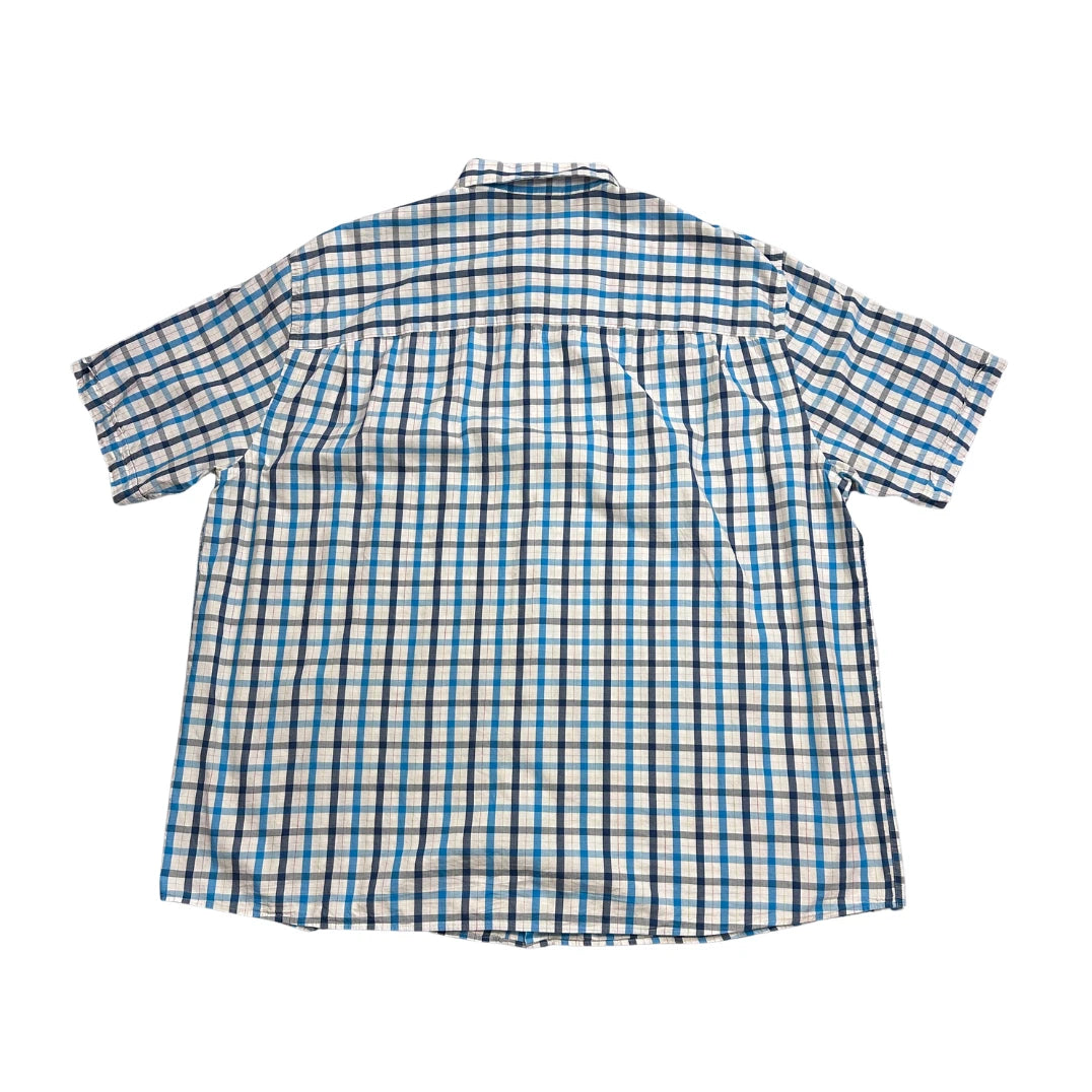 Babista® Blue Checked Short Sleeve Casual Shirt(2XL)