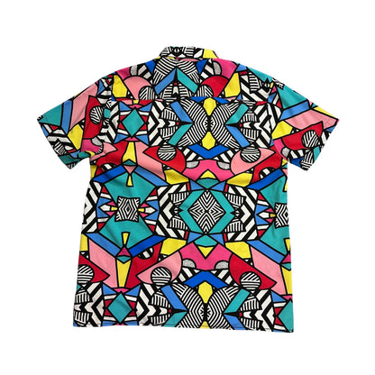 OH SNAP!® Multicolor Geometric Print Short Sleeve Shirt(L)