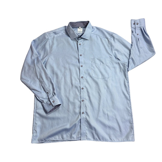 Olymp® Light Blue Luxor Comfort Fit Formal Shirt(XL)