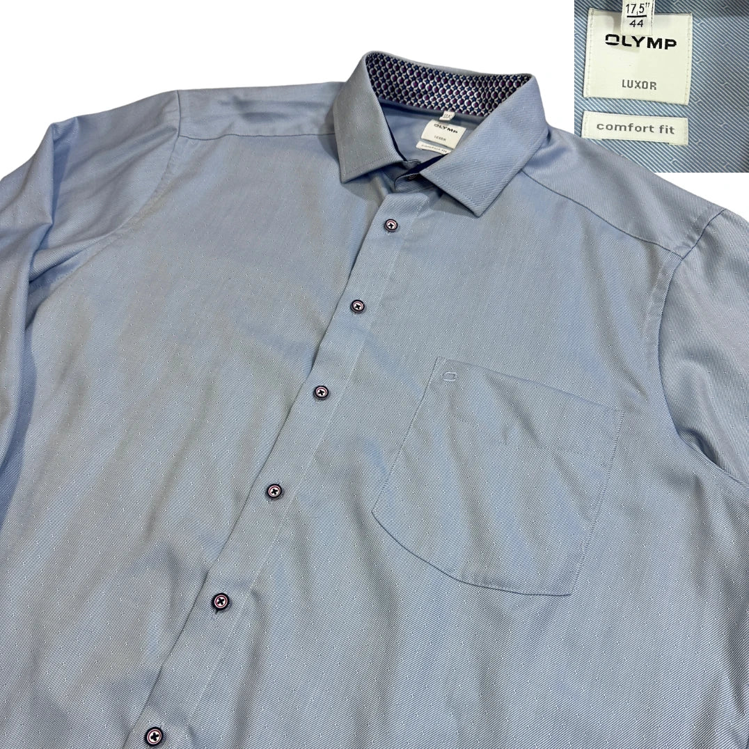 Olymp® Light Blue Luxor Comfort Fit Formal Shirt(XL)