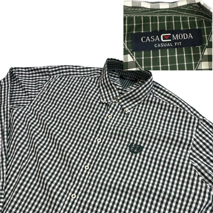 CASA MODA® Green & White Check Casual Shirt(2XL)