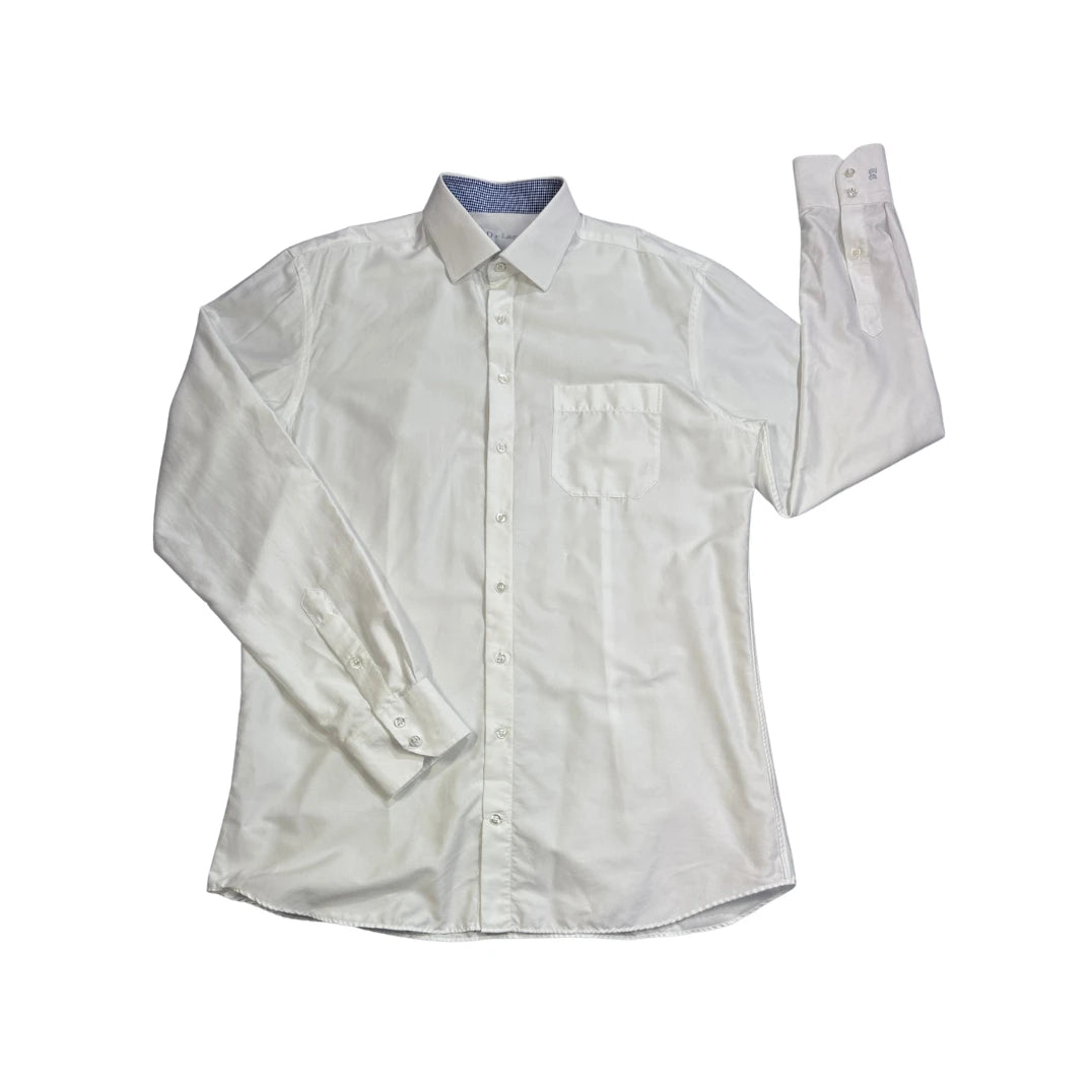 D. Lang® White Formal Dress Shirt(L)