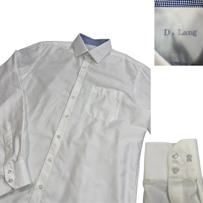 D. Lang® White Formal Dress Shirt(L)