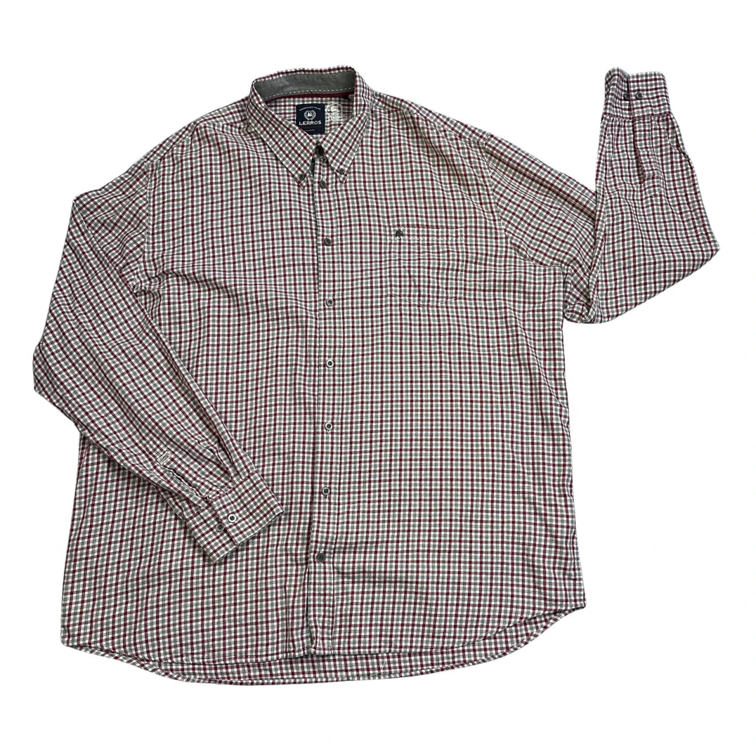 LERROS® Burgundy & White Check Casual Shirt(3XL)