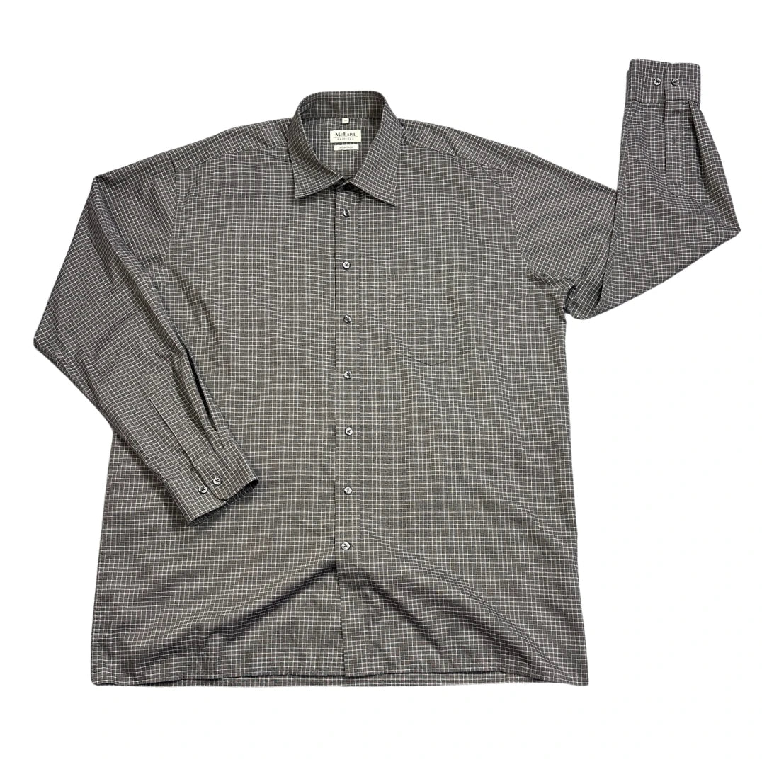 McEARL® Grey Non-Iron Check Formal Shirt(XL)