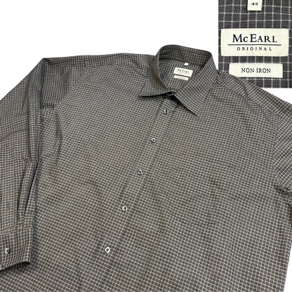 McEARL® Grey Non-Iron Check Formal Shirt(XL)