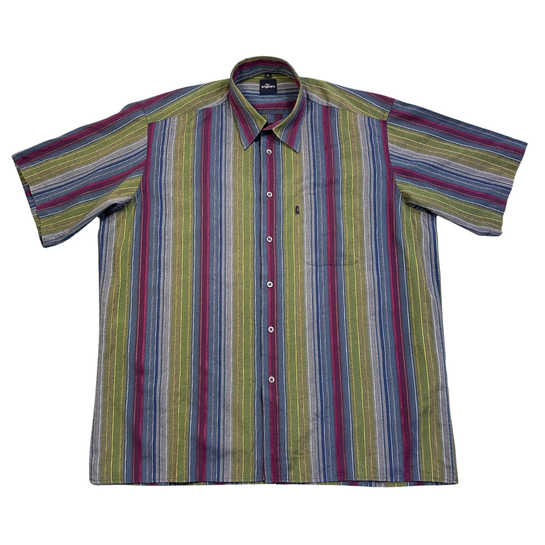 Engbers® Multicolor Vertical Striped Casual Short Sleeve Shirt(2XL)