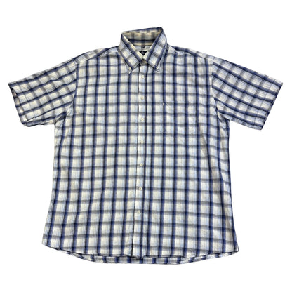 Ben Green® Blue Checked Casual Short Sleeve Shirt(L)